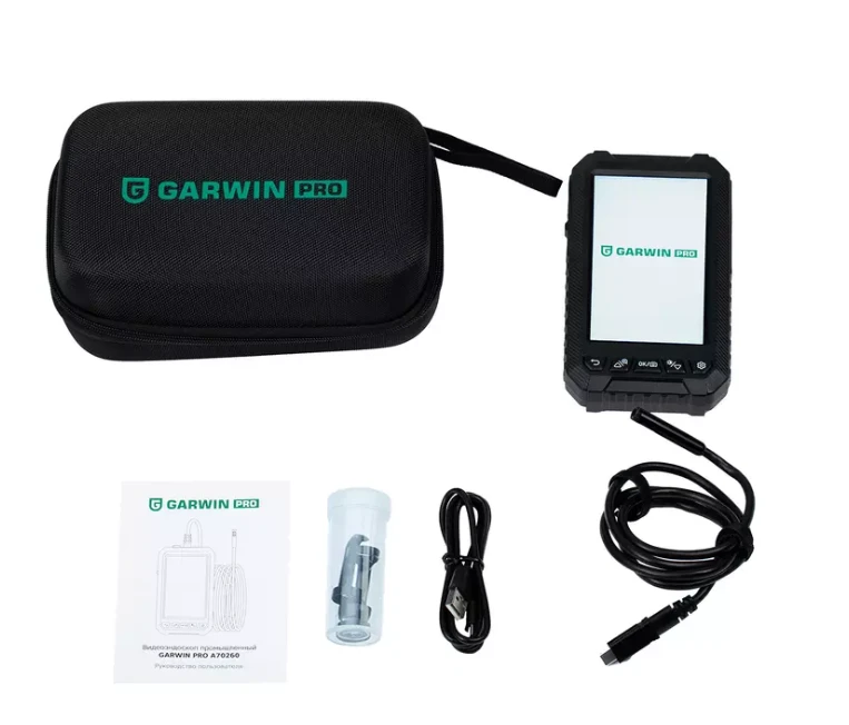 GARWIN PRO Видеоэндоскоп 5" IPS дисплей, зонд type C гибкий 1 м, двойная камера 8 мм, в кофре