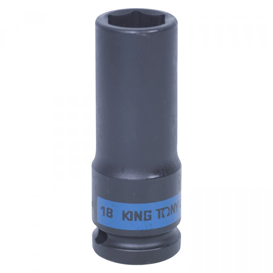 KING TONY Головка торцевая ударная глубокая шестигранная 1/2", 18 мм 443518M