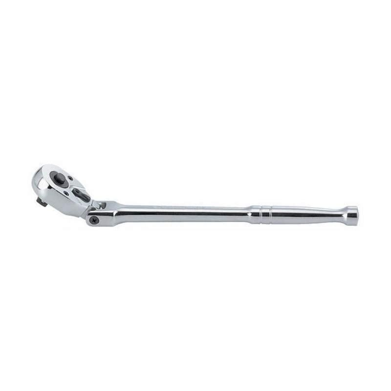 KING TONY Трещотка 3/8", 290 мм, 32 зубца, флажковая с кнопкой, шарнирная 3781-11P