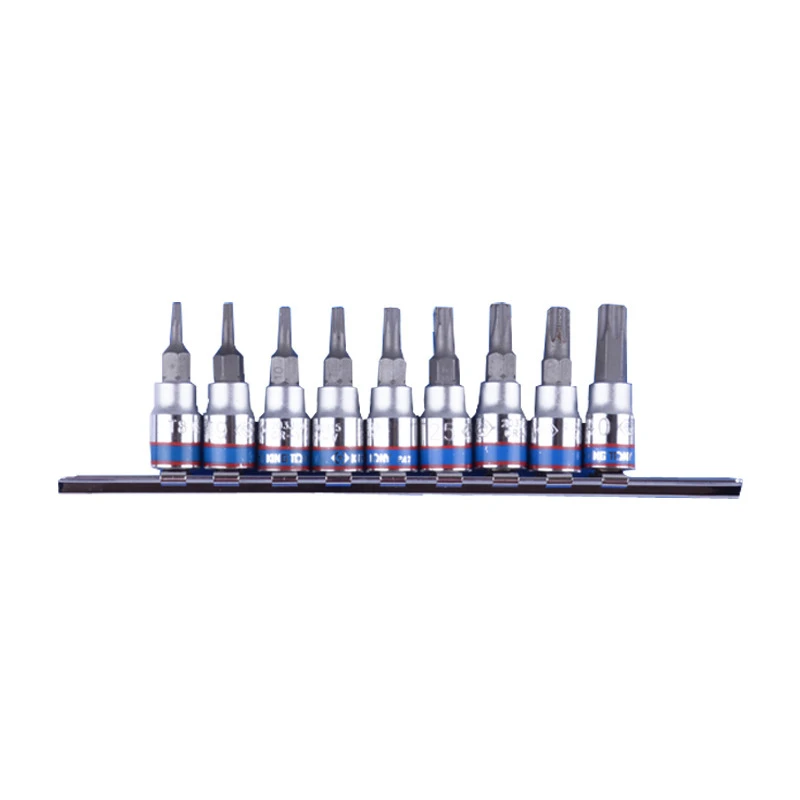 KING TONY Набор торцевых насадок 1/4", TORX, Т8-Т40 мм, L = 37 мм, 9 предметов