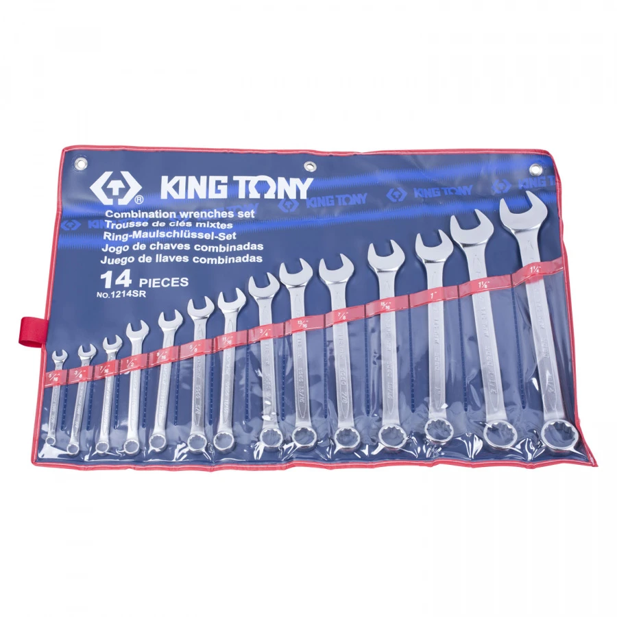 KING TONY Набор комбинрованных ключей , 5/16"-1-1/4" 14 предметов