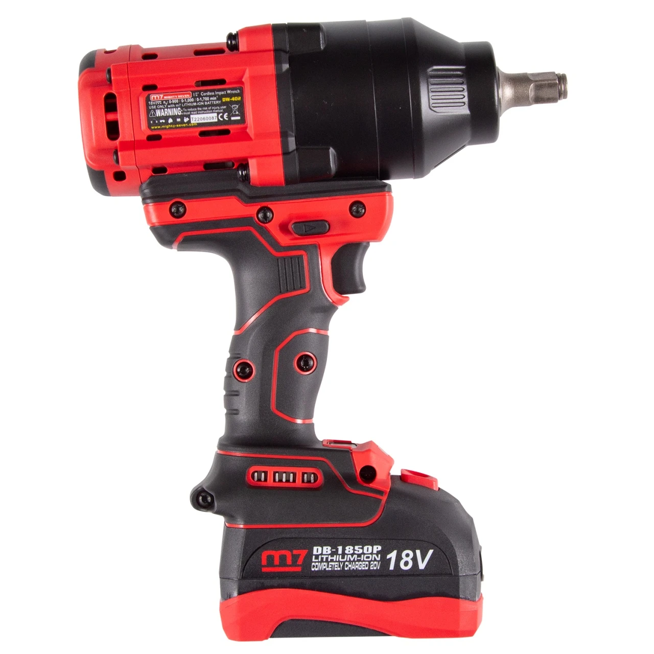 MIGHTY SEVEN Гайковерт аккумуляторный ударный 1/2", 1700 НМ, 18 В, КЕЙС